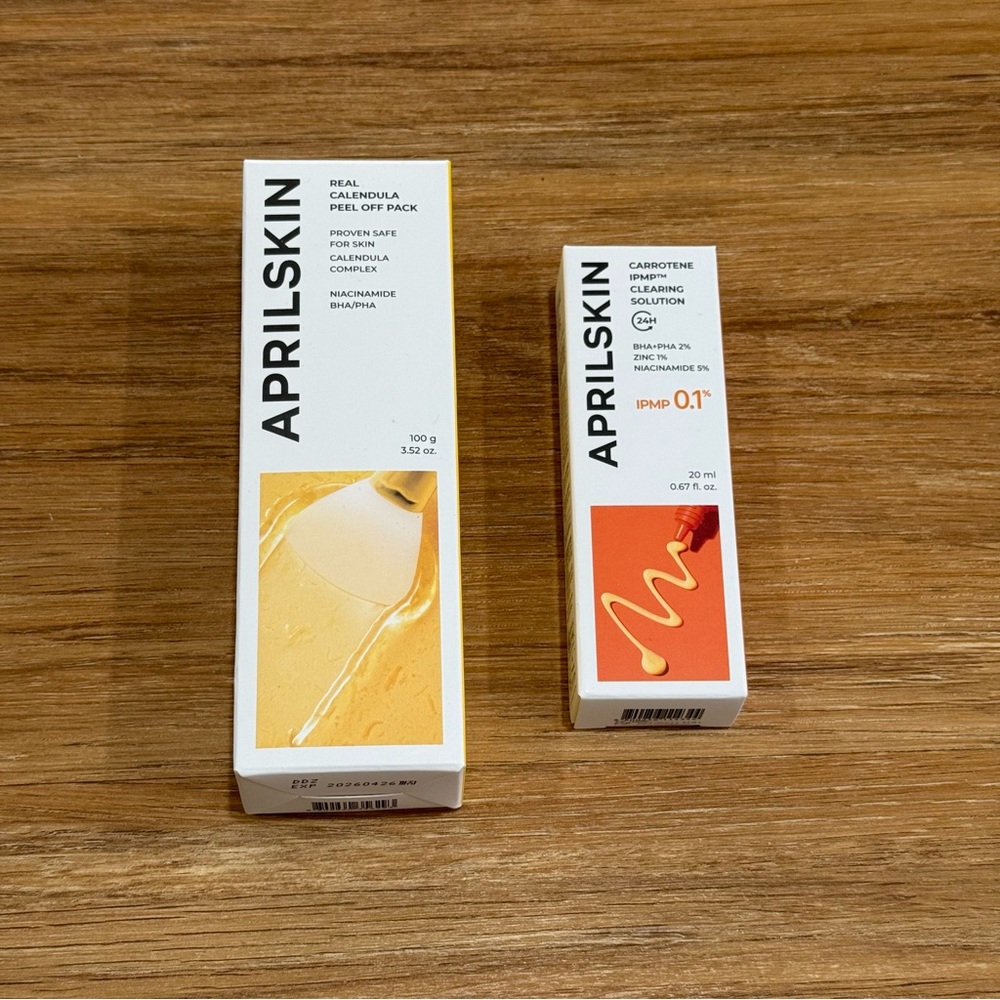 APRILSKIN Calendula Facial Peel Off Mask and Carrotene IPMP Clearing Solution